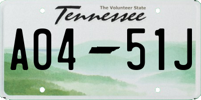 TN license plate A0451J