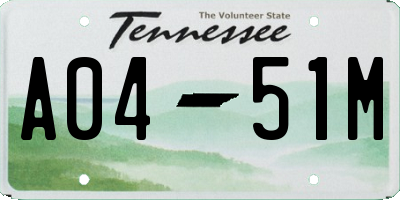 TN license plate A0451M