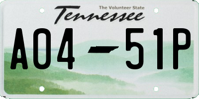 TN license plate A0451P