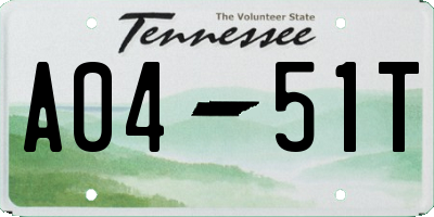 TN license plate A0451T
