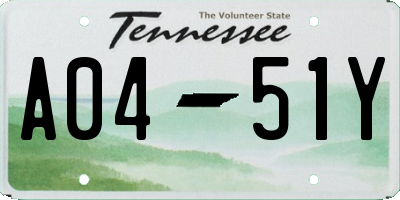 TN license plate A0451Y