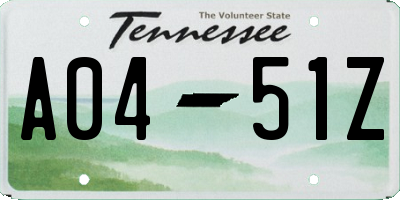 TN license plate A0451Z