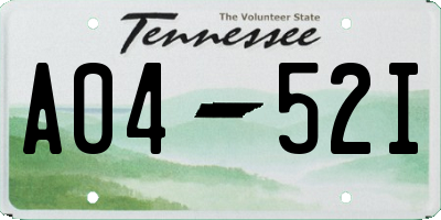TN license plate A0452I