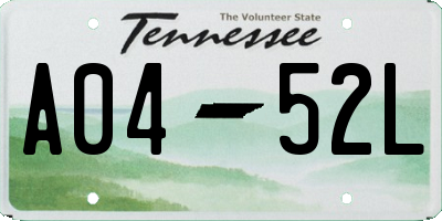 TN license plate A0452L