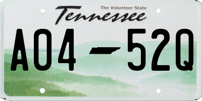 TN license plate A0452Q