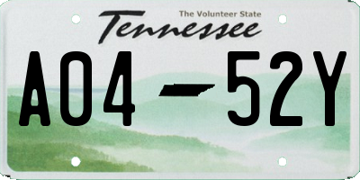 TN license plate A0452Y