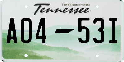 TN license plate A0453I