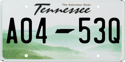 TN license plate A0453Q