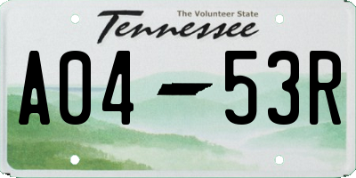TN license plate A0453R