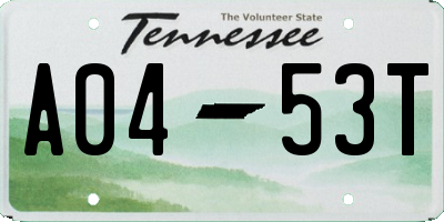 TN license plate A0453T