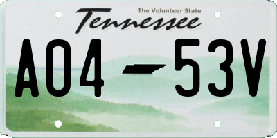 TN license plate A0453V