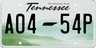 TN license plate A0454P