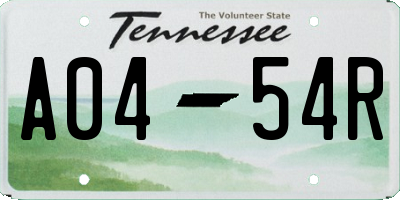 TN license plate A0454R