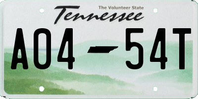 TN license plate A0454T