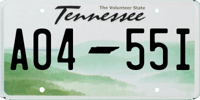 TN license plate A0455I