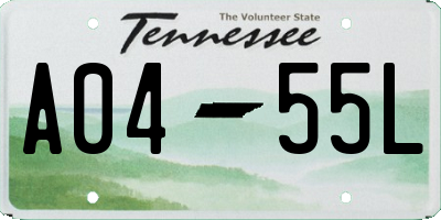 TN license plate A0455L