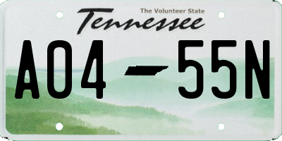 TN license plate A0455N