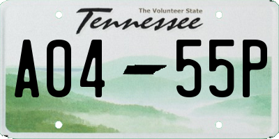 TN license plate A0455P