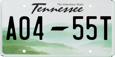 TN license plate A0455T