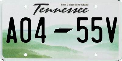 TN license plate A0455V