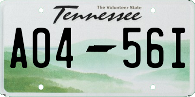 TN license plate A0456I