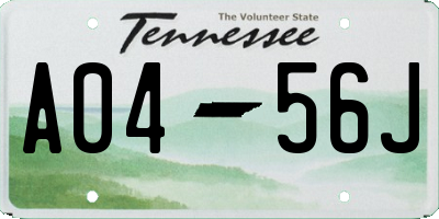 TN license plate A0456J