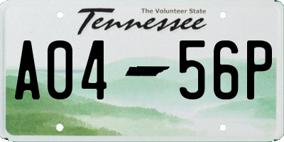 TN license plate A0456P