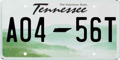 TN license plate A0456T