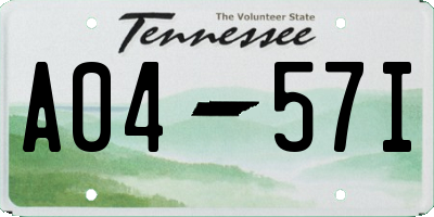 TN license plate A0457I