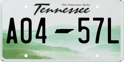 TN license plate A0457L