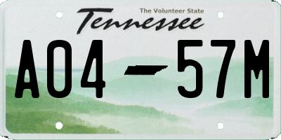 TN license plate A0457M