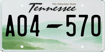 TN license plate A0457O