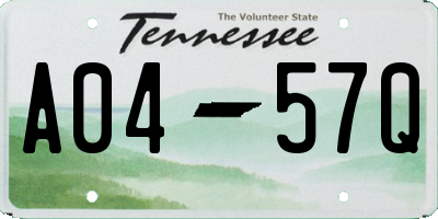 TN license plate A0457Q