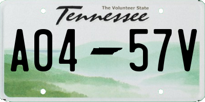 TN license plate A0457V