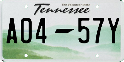 TN license plate A0457Y