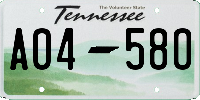 TN license plate A0458O