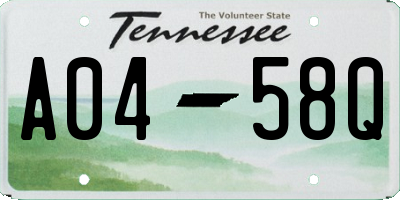 TN license plate A0458Q