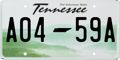 TN license plate A0459A