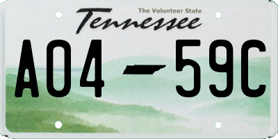 TN license plate A0459C