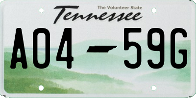 TN license plate A0459G