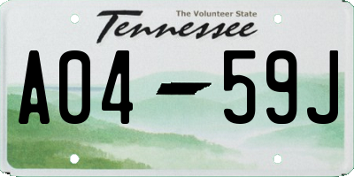 TN license plate A0459J