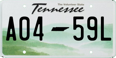 TN license plate A0459L