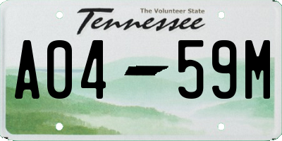 TN license plate A0459M