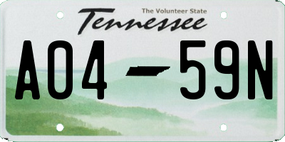 TN license plate A0459N