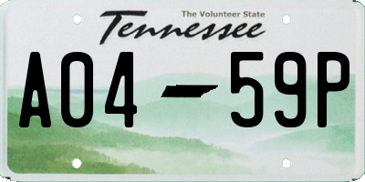 TN license plate A0459P