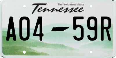 TN license plate A0459R