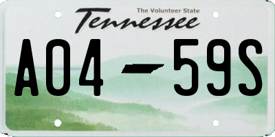 TN license plate A0459S