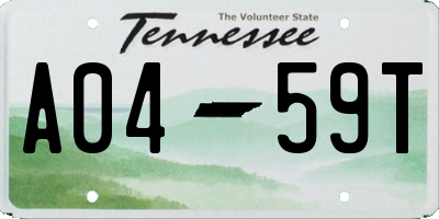 TN license plate A0459T
