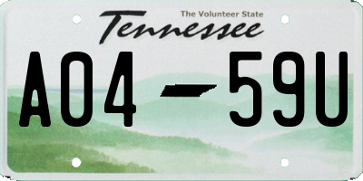 TN license plate A0459U