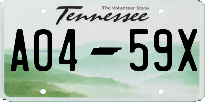 TN license plate A0459X